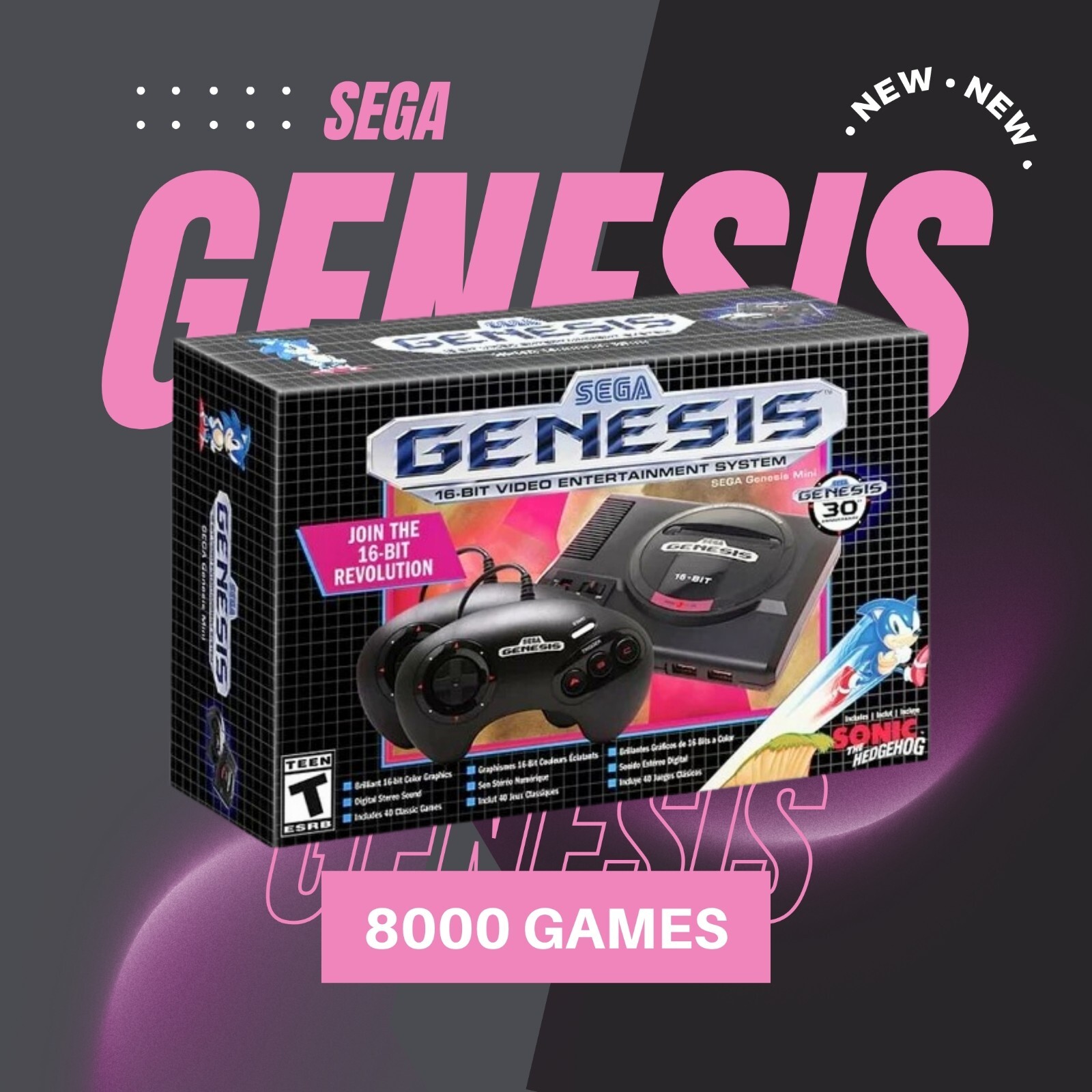 SEGA GENESIS Mini By SEGA 2019 HDMI Console 8000 GAMES | eBay