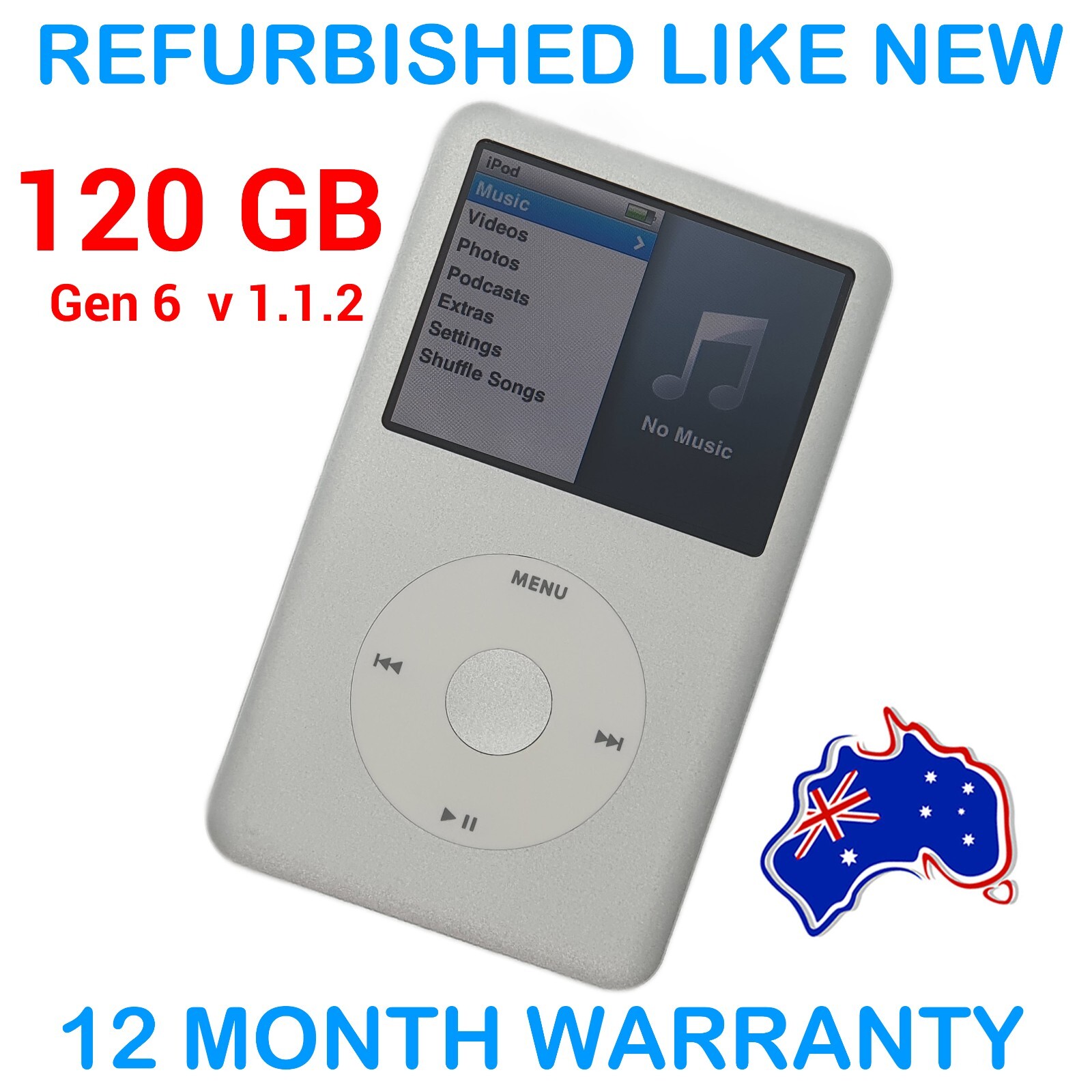 Apple IPOD CLASSIC - Silver - 6th Gen (Slim) - 120GB - LIKE NEW with Warranty! Apple IPOD CLASSIC - Silver - 6th Gen (Slim) - 120GB - LIKE NEW with Warranty!