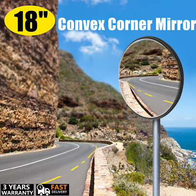 18'' Round Corner Convex Mirror Security Safety Outdoor Driveway Garage Wide View