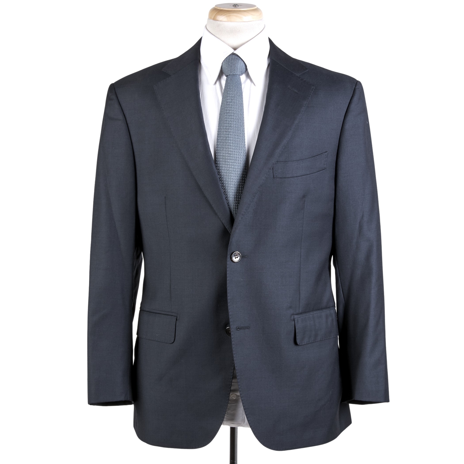 Upply Suit Jacket Mens 40s Navy Blue Vbc Italian Wool Modern Jnmao Blazer