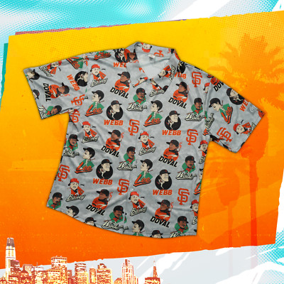 San Francisco Giants 2024 Players Aloha Shirt SGA Doval, Bailey, Webb MEDIUM SF