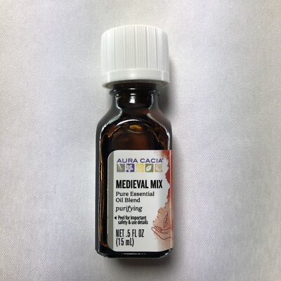 Aura Cacia Medieval Mix Pure Essential Oil Blend .5 fl oz (15mL) Purifying
