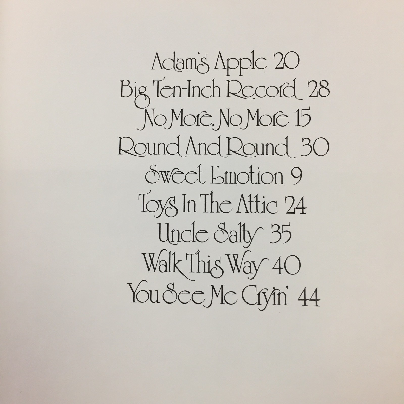1975 Aerosmith Toys in the Attic Guitar Tablature Book Warner Bros Music