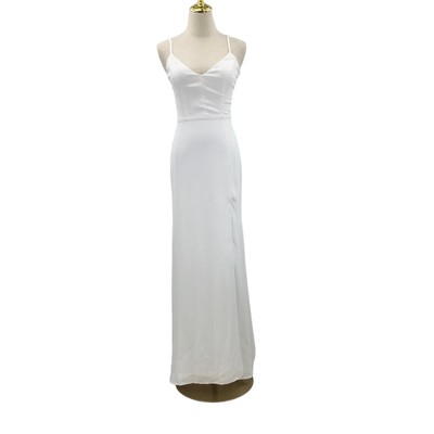 LULU'S XS Vow of Romance White Cutout Maxi Mermaid Bridal Long Dress B52 flaw
