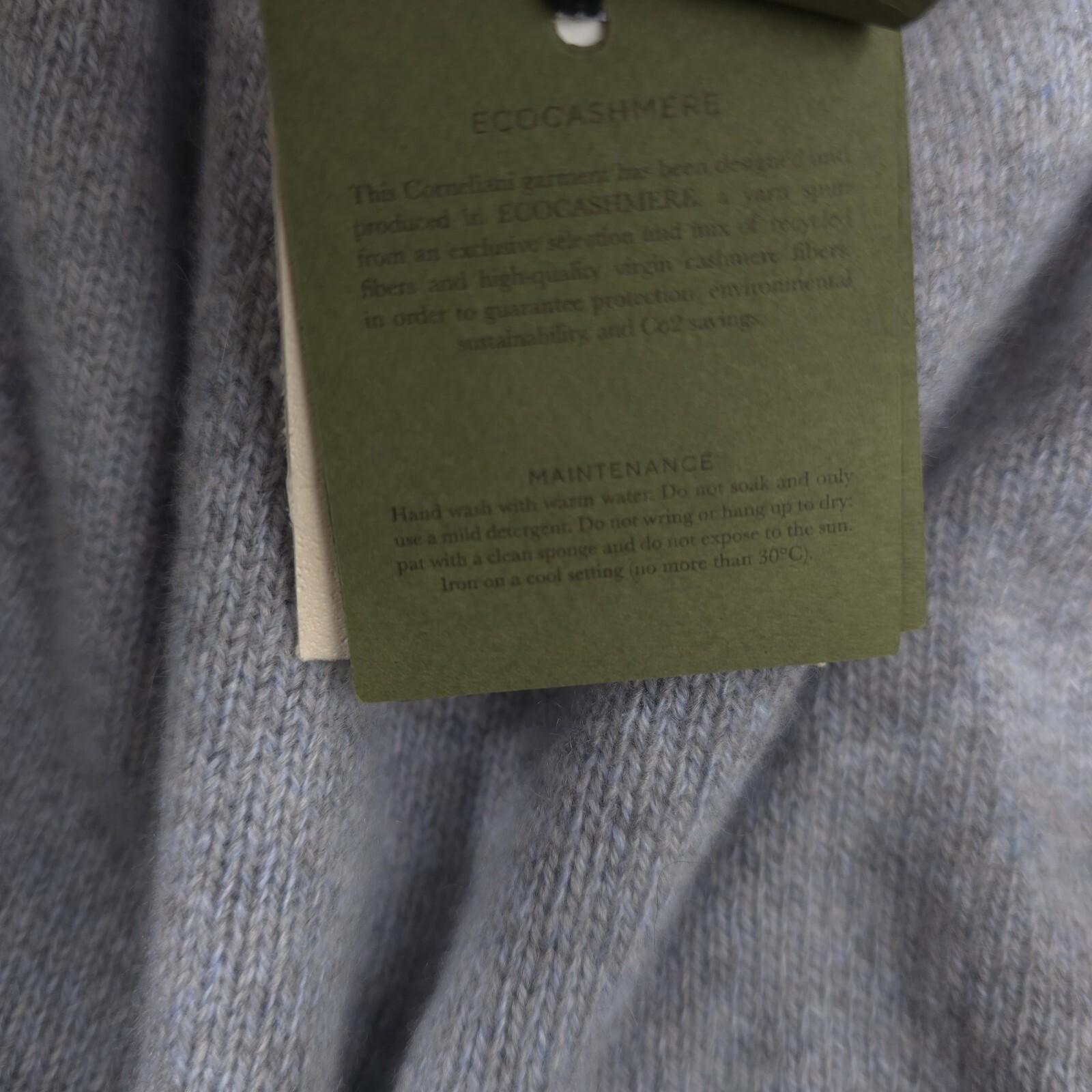 Pre-owned Corneliani $595  Cashmere Blue Gray Crewneck Sweater Mens Size 2xl (italy 54)