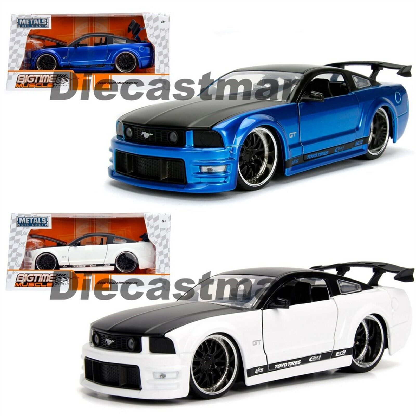 2006 FORD MUSTANG GT 1:24 DIECAST CAR MODEL JADA BIG TIME MUSCLE NEW TOYO EIBACH 2006 FORD MUSTANG GT 1:24 DIECAST CAR MODEL JADA BIG TIME MUSCLE NEW TOYO EIBACH