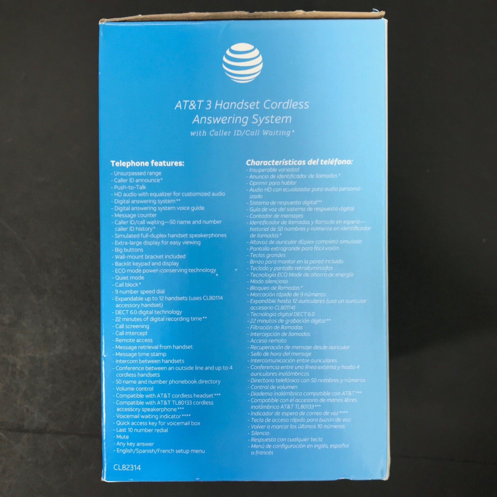 AT&T CL82314 3 Handset Cordless Answering System Caller ID Push to Talk