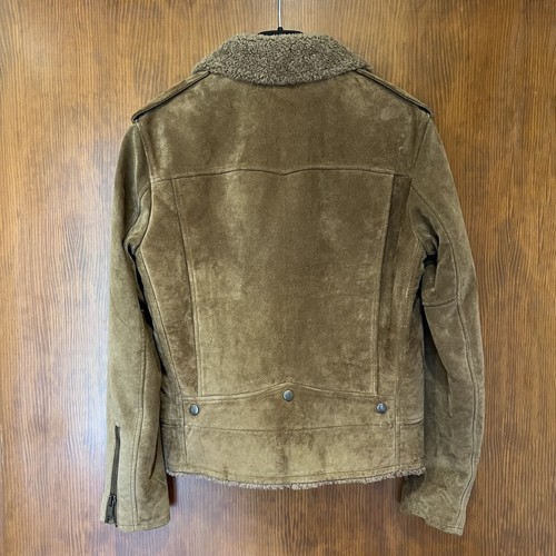 Pre-owned Saint Laurent Suede Shearling Jacket In Small And Medium In Brown