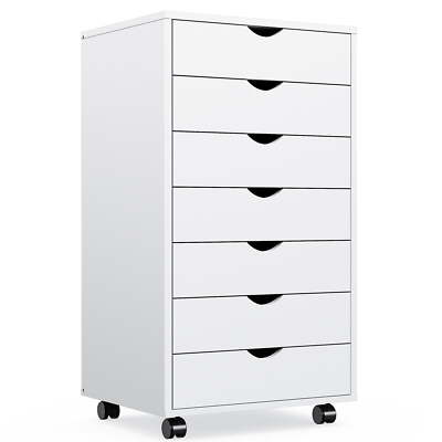 7 Dressers Wood Storage Cabinets Cabinet with Wheels Mobile Organizer Drawers