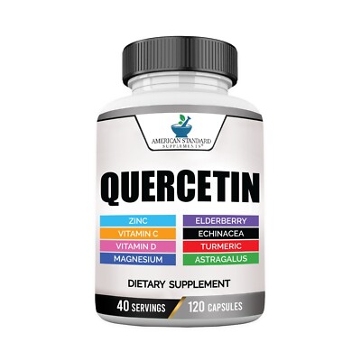 Quercetin 1000mg, Zinc, Vitamin C, Vitamin D, Magnesium - 9 in 1  Immune Support