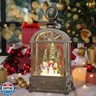 LSISOVO Christmas Snow Globe Lantern,Christmas Decorations Indoor for Home,with 6 Hour Timer Musical Snow Globes,Battery Or USB Powered Swirling Glitter Lantern Christmas Decor Gifts,Snowman Family
