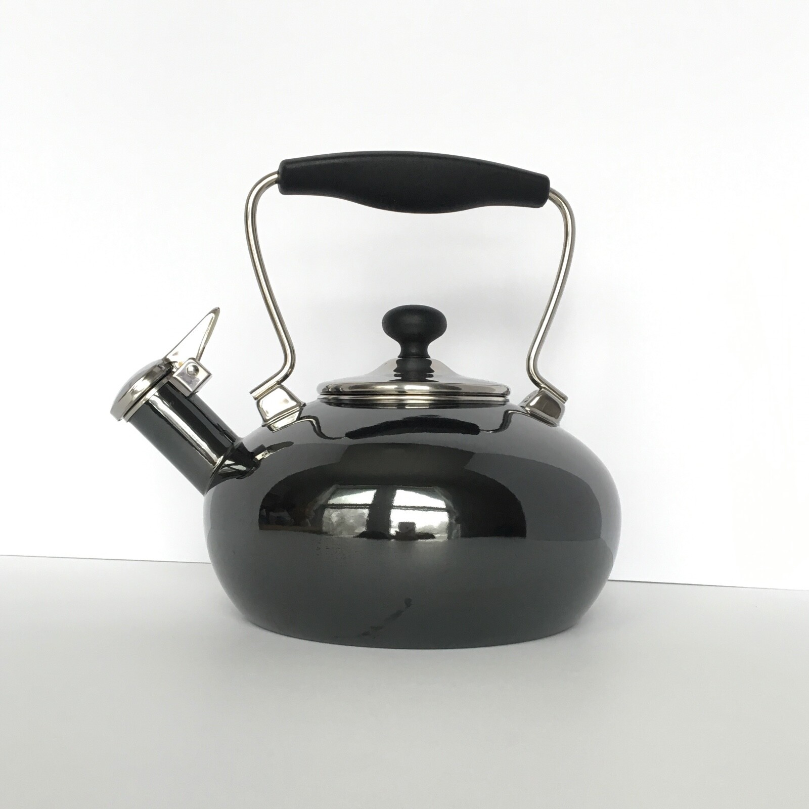 Chantal 1.8 Qt Enamel On Steel Whistling Teakettle Black Onyx Charcoal Tested