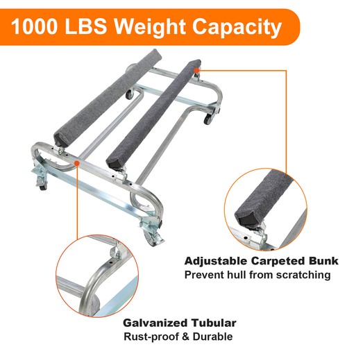 Watercraft PWC Dolly Boat Jet Ski Stand Storage Cart w/ 1000lbs Trailer 48"x34"