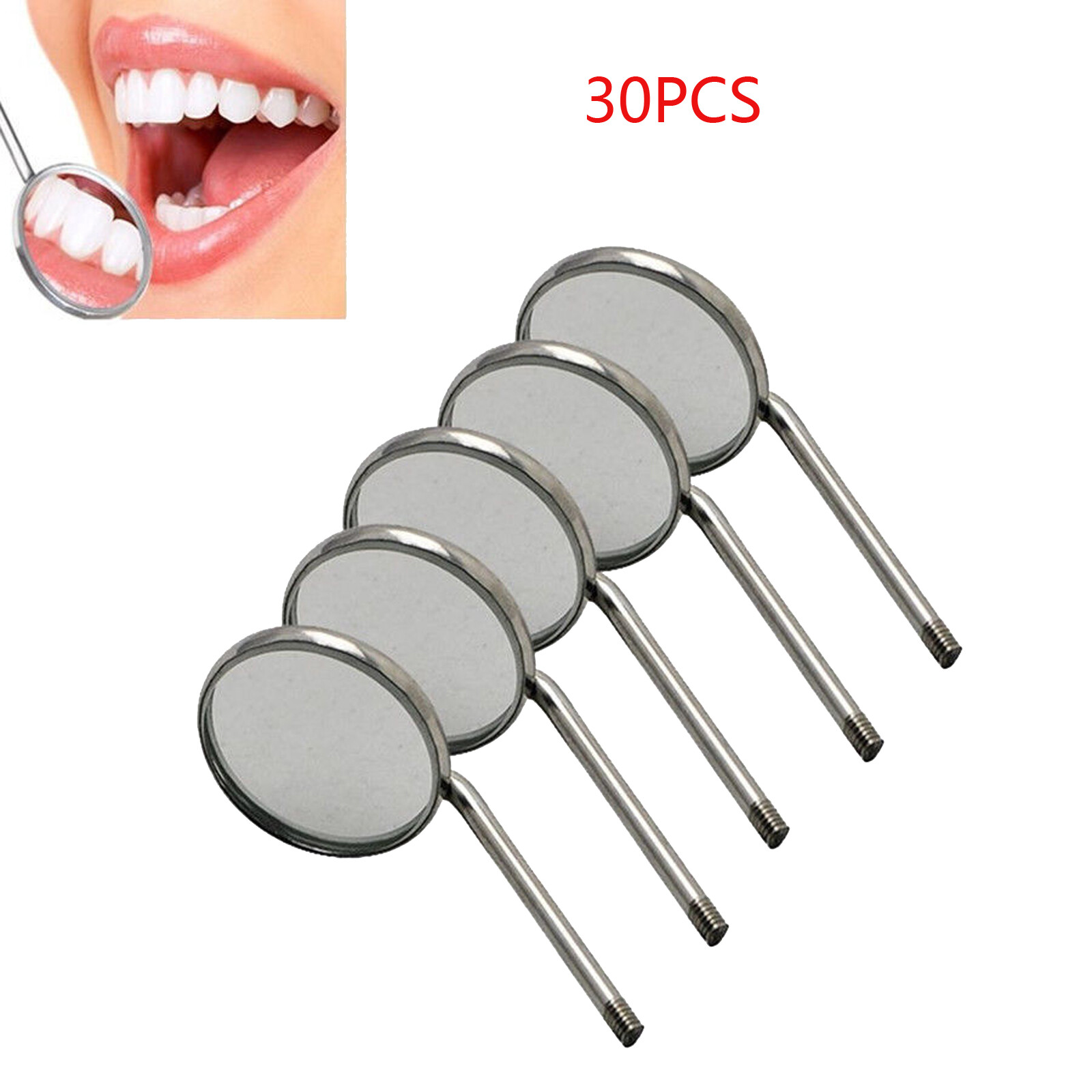 30Pcs Dental Odontoscope Orthodontic Stainless Steel Mouth Plain Mirrors 22*21*2 eBay