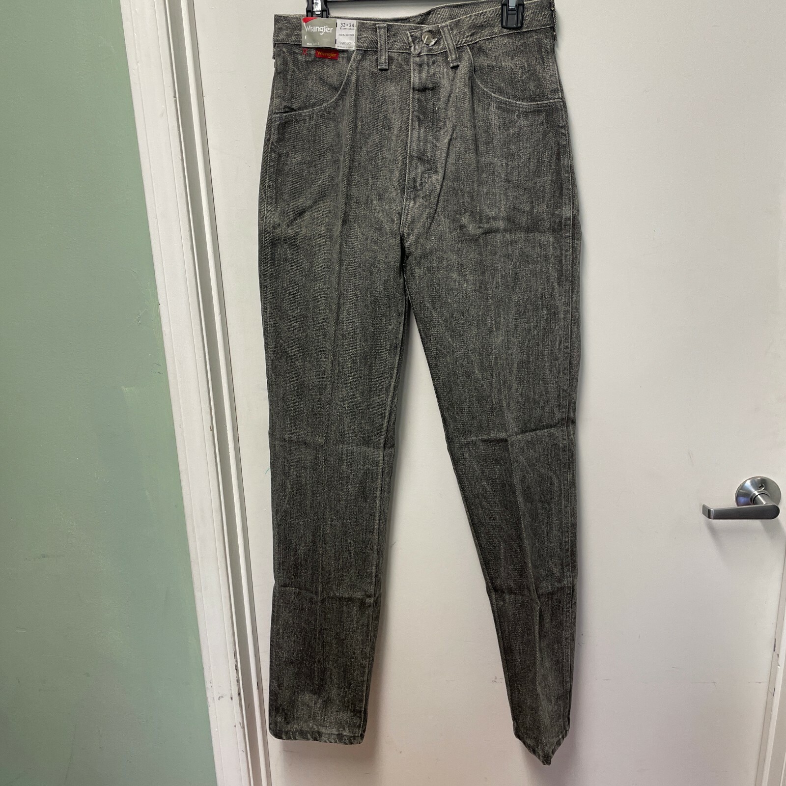 Wrangler Mens Regular Fit Medium Wash Denim Straight Leg Jeans Gray Size 32X34