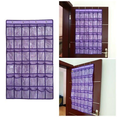 Hanging Organizer Over The Door Closet Storage Pockets Jewelry Sock...