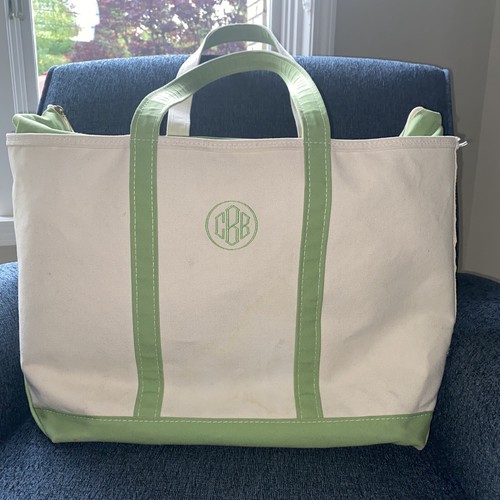 80s Vintage LL Bean Boat and Tote Canvas Tote Bag Green XL 80s Vintage LL Bean Boat and Tote Canvas Tote Bag Green XL