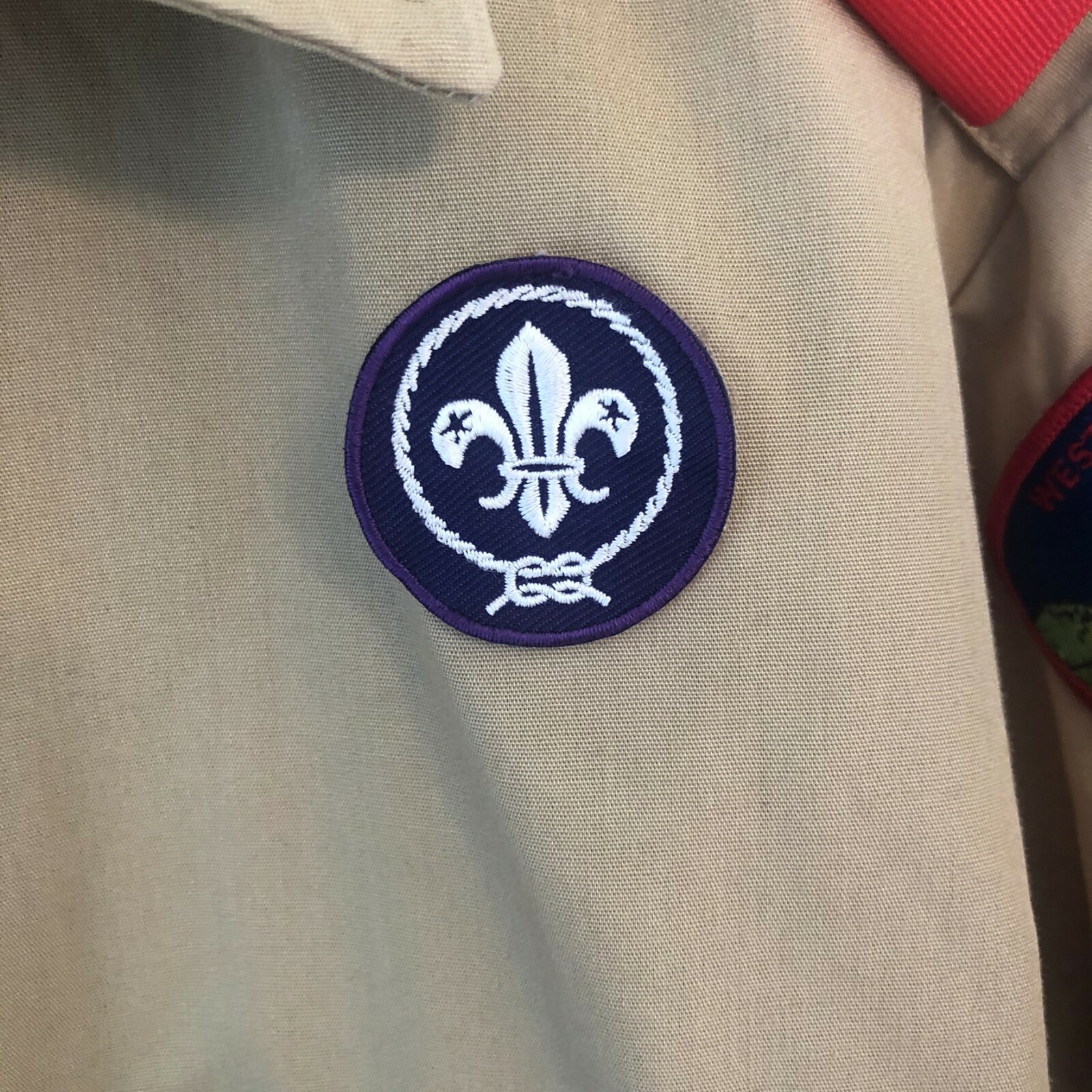 Boy Scouts Of America Official Mens Medium Uniform Shirt Short Sleeve Tan