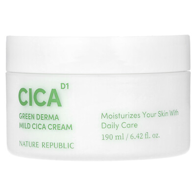 CICA D1, мягкий крем CICA для ухода за кожей Green Derma, 6,42 жидких унции (190 мл)