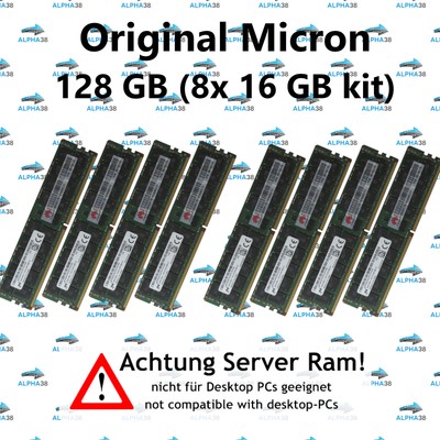 Micron 128 GB (8x 16 GB) 2133 DDR4 ECC Dell Precision Tower 7910 Server RAM