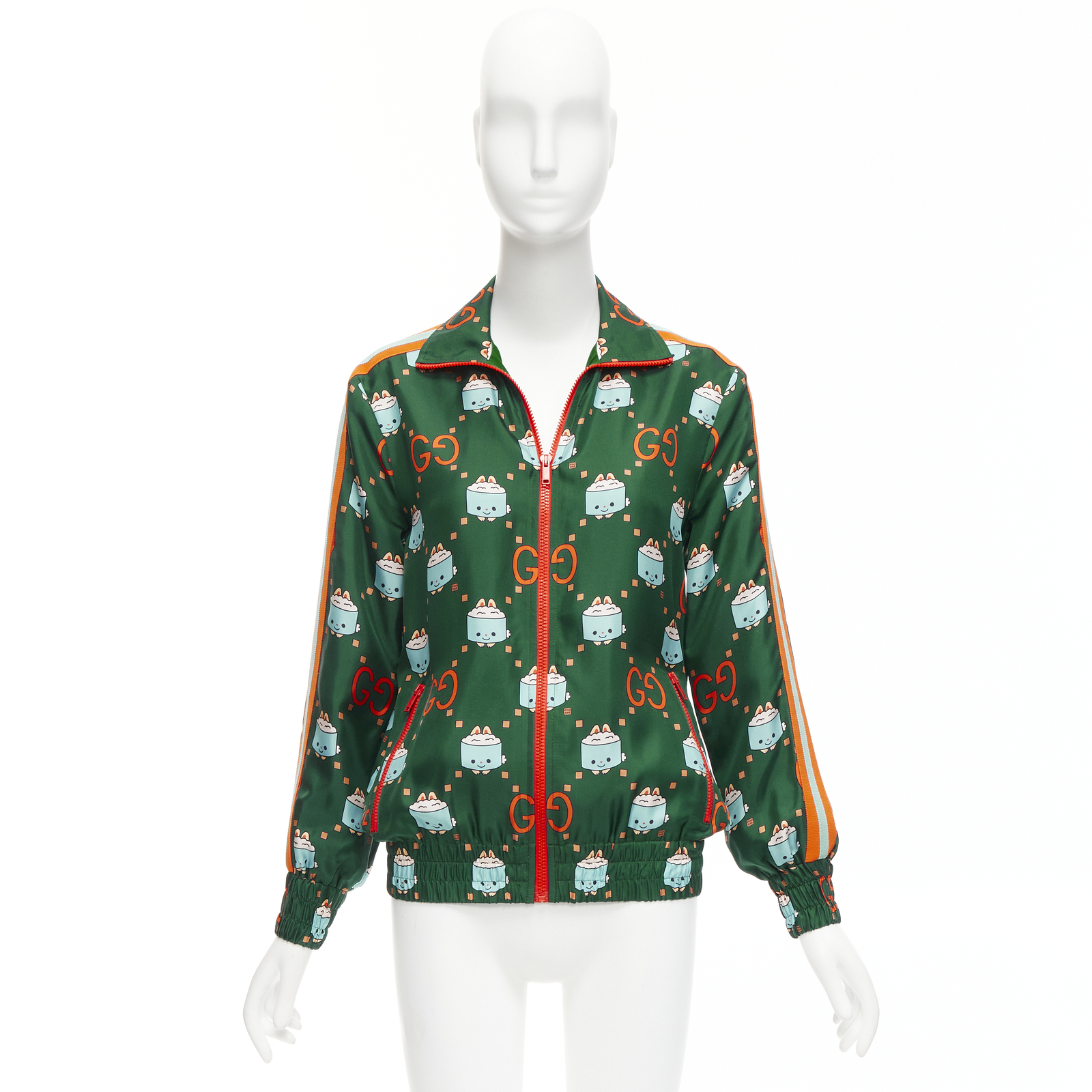 GUCCI 2023 Pikarar GG logo monogram green orange silk track