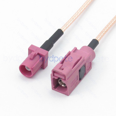 Fakra-H Pink male to female plug jack RG316 Pigtail Coaxial Extended Cable 50ohm
