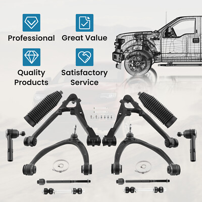 12x Front Suspension Upper Lower Control Arms for 07-13 Silverado Sierra 1500