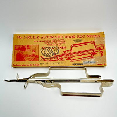 VTG Wondeart Automatic Hook Rug Needle And Sewing Notions NO. 3 SO.E.Z. Machine