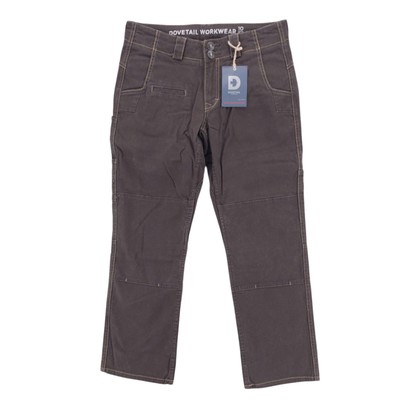 NWT DOVETAIL WORKWEAR Day Construct Pants Brown Canvas Utility Size 10 Inseam 30