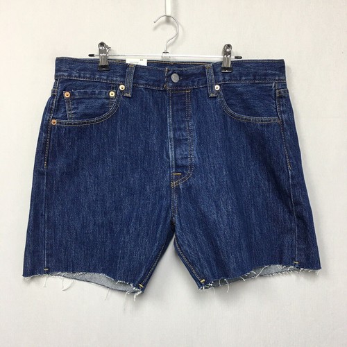 

Джинсовые шорты Levis 501 с потрепанным краем, размер , джинсовые шорты средней потертости, Синий
