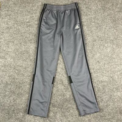 Adidas Youth Boys Track Pants Size XL Gray Striped