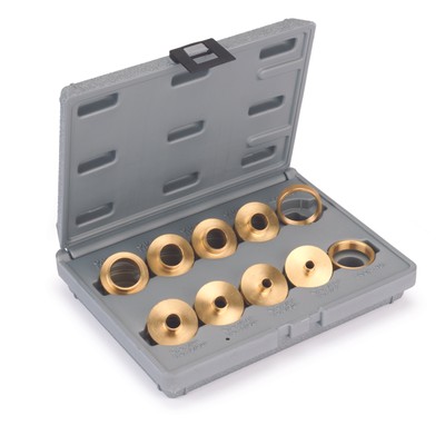 WOODRIVER 10-Piece Brass Router Bushing Set with Case