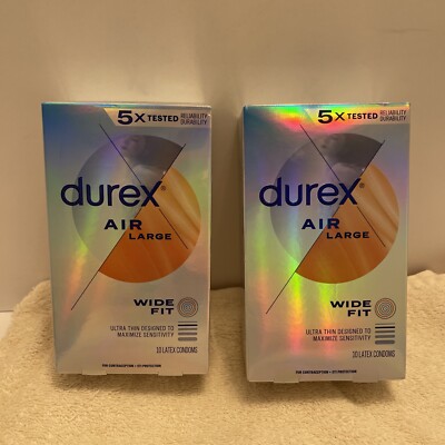 Durex Air Condoms Extra Thin Transparent Natural Rubber Latex Condoms for Men X2