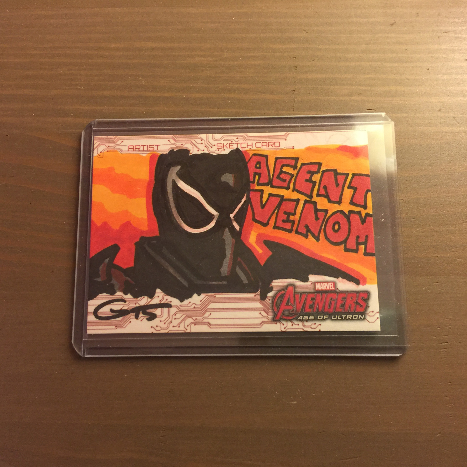 MARVEL AVENGERS AGE OF ULTRON UPPERDECK AGENT VENOM SKETCH BY