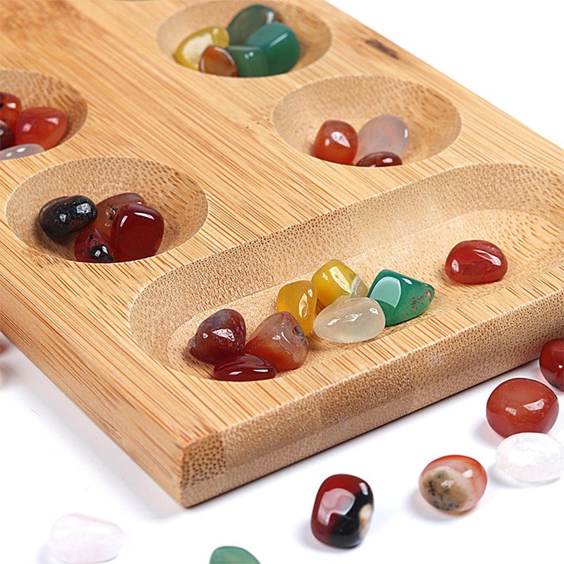 1 Set Jewel chess African Mankara board game with colored rain stone