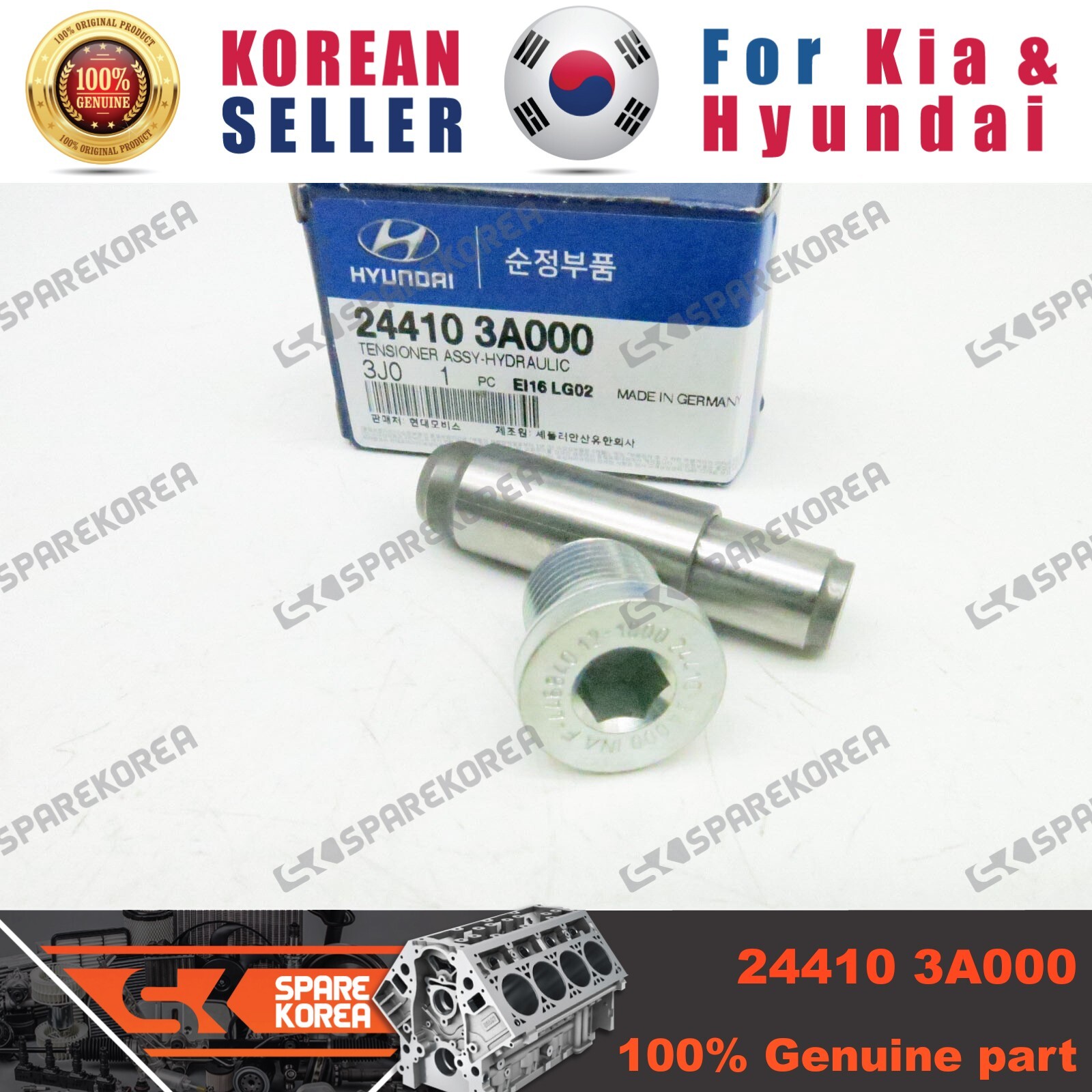 Genuine/OEM 244103A000 TENSIONER ASSY-HYDRAULIC for Hyundai