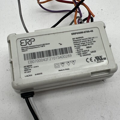 ERP ERP030W-0700-42 Dimmable Constant Current LED Driver 29.4W 30-42VDC 700mA