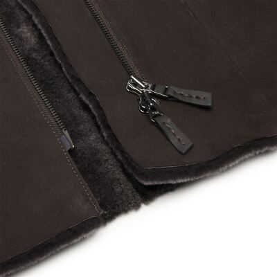 Pre-owned Truclothing Women's Sheepskin Brown Toscana Suede Hood Coat | Infinity