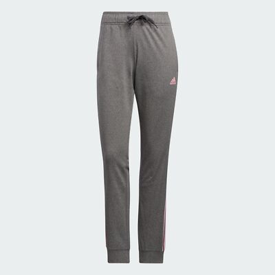 женские трикотажные зауженные спортивные брюки adidas в 3 полосы