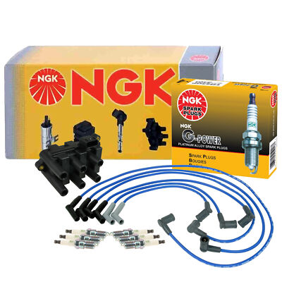 NGK DIS Ignition Coil Wires & 6 G-Power Platinum Spark Plugs Kit For Ford Mazda