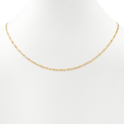 Pre-owned Nuragold 14k Solid Tri Yellow Rose White Gold 2.6mm Valentino Chain Womens Necklace 18"