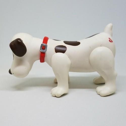 Vintage Pound Puppies Poseable Figure White Brown Spotted Puppy Dog 1986 Tonka