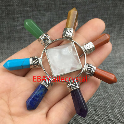Natural clear Quartz Energy Generator Crystal Point 7 Chakra Stones Healing 1pc