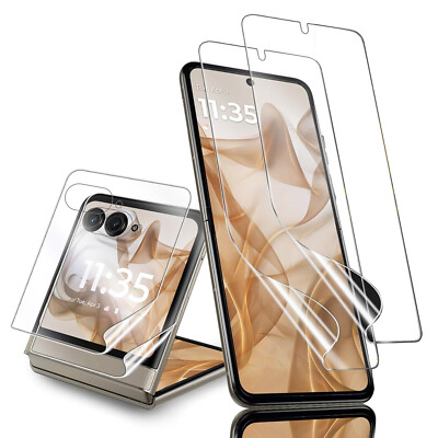 2 Pack for Motorola Razr+ / Razr 2024 Soft TPU Screen Protectors + Outer Films