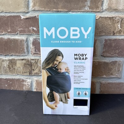 Moby Classic Baby Wrap (Midnight) Soft Fabric Breathable Cotton 8-33 Lbs NEW