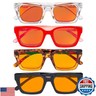 Eyekepper 4 Pack Ladies Computer Glasses Oversized Square Design Blue Light Filter Readers Orange Tinted +1.25