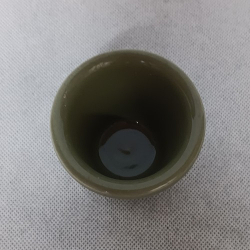 Longaberger Pottery Toothpick Holder Sage Green Woven Traditions