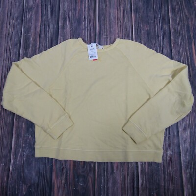 Marine Layer NEW NWT Womens Medium Yellow June Vintage Terry Sweatshirt