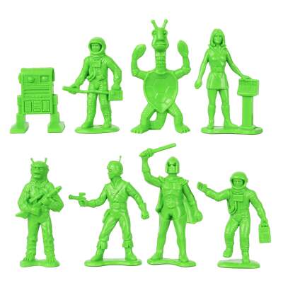 TimMee Processed Plastic GALAXY LASER TEAM Tim Mee STAR PATROL Space Figures USA