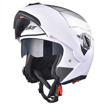 Helmet Dual Visor Motocross White L
